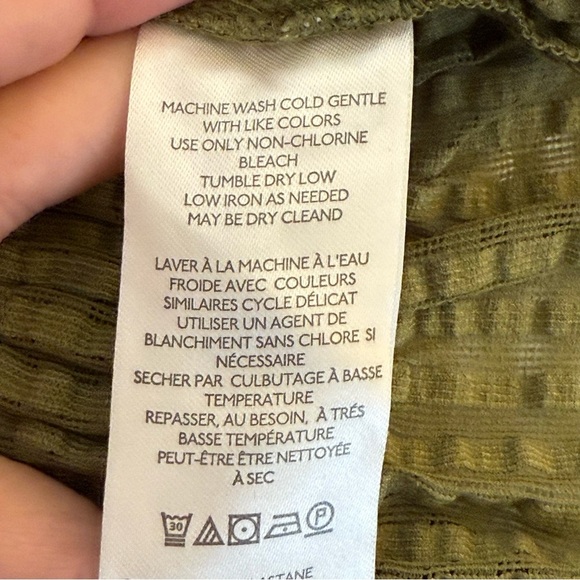 Anthropologie Maeve Smocked Halter Top Olive Green XS Boho Bohemian Chic Fall - Picture 9 of 13